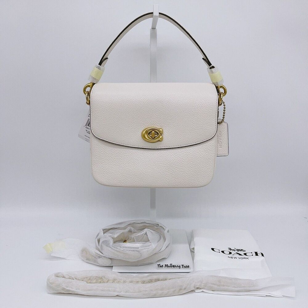 Coach 88346 Cassie Crossbody 19 Leather Chalk Chain Shoulder Bag Crossbody $295